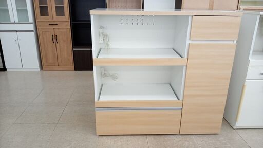 ★ジモティ割あり★ 日本家具産業振興会 レンジ台 ナチュラル H115×D45×W120 クリーニング済み TJ7094