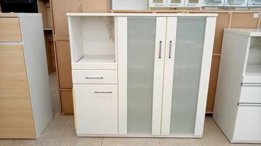★ジモティ割あり★ ニトリ 食器棚 白 H115×D40×W119.5 クリーニング済み TJ7095