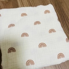 【水通しのみ】綿100%の虹柄おくるみ