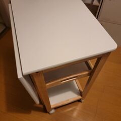 キッチンワゴン　折り畳みテーブルの画像