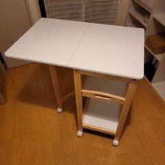 キッチンワゴン　折り畳みテーブル