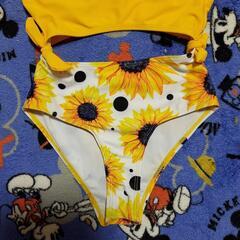 新品  120サイズ 水着  ひまわり 黄色 イエローの画像