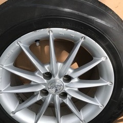 取引中 15インチアルミホイール　4穴　タイヤ付き　4本セット　茨城県下妻市からの画像