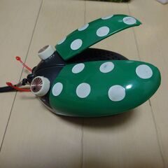 【9V電池仕様】てんとう虫型AMラジオ（緑）の画像