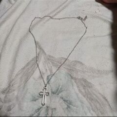 ≒j→→→m3-1★シルエット十字架クロス喜平チェーン プラチナ仕上 シルバーネックレス 誕生日プレゼント旅行花見連休ギフト国内発送の画像