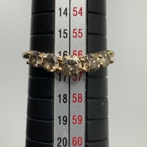 K18 ダイヤリング　1.1ct 一文字リング　3.2g GSTV