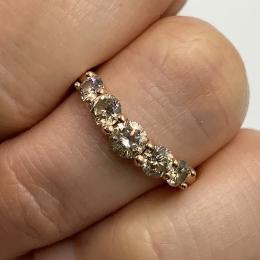 K18 ダイヤリング　1.1ct 一文字リング　3.2g GSTV