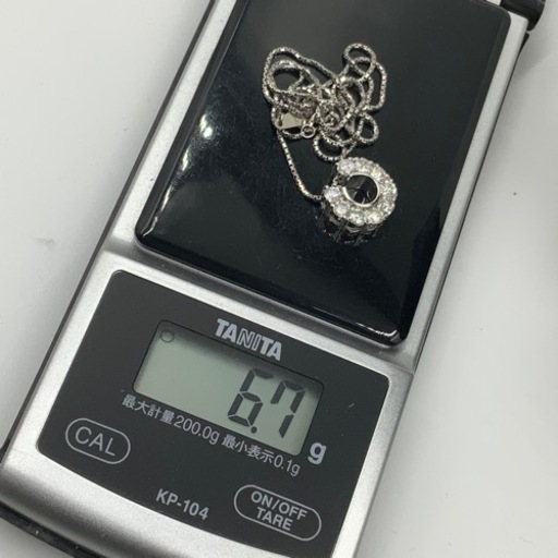 pt850 pt900 馬蹄　ネックレス　6.7g 1.01ct 約40cm ホースシューネックレス