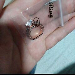 ≒▼j→→→m3-1 ピンクゴールド仕上げ/大粒ダイヤモンドＣＺブリリアントデザインリングの画像