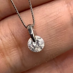 Pt850 pt900 ダイヤ　ネックレス　0.402ct 2.1g 1P ダイヤ