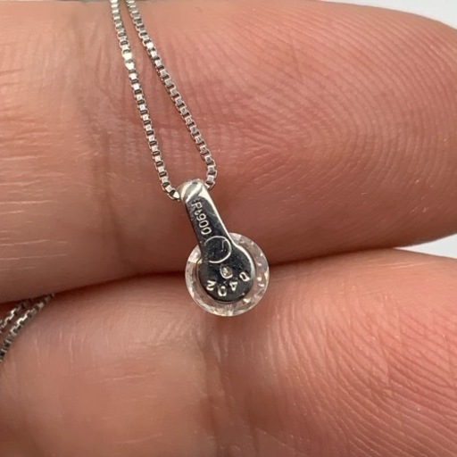 Pt850 pt900 ダイヤ　ネックレス　0.402ct 2.1g 1P ダイヤ