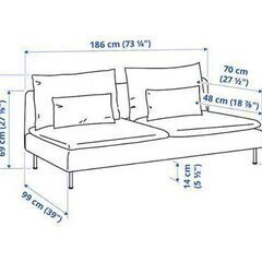 IKEAソーデルハムン 3人掛けソファ , ライトグレーSÖDERHAMN 最終値下げ SOFAの画像