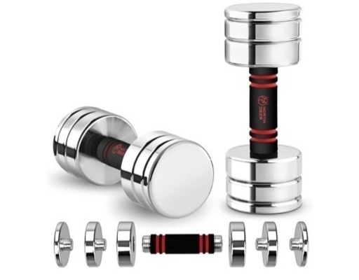 鏡面仕上げ版の可変ダンベル10キロ×2