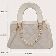 🤍数回使用　ホワイト⨉ゴールド　ショルダーハンドバッグの画像