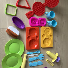 【中古】粘土型セット プレイドウ【Play-Doh kitchen　ねんど遊び　ねんど型　ハンバーガーセット　おままごと　料理】の画像