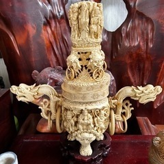 ★中国・唐物★練物・樹脂製品★香炉★龍・仏★置物・飾り物★象牙風...
