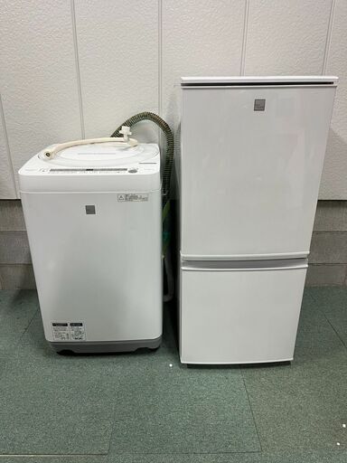 単身用 2人用 シャープ 冷蔵庫・洗濯機 2点セット 2018年製