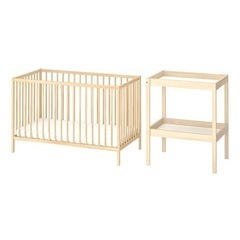 IKEAベビーベッド、オムツ台、マットレスなどセット【定価総額２万円越え】 IKEAベビーベッド、オムツ台、マットレスなどセット【定価総額2万円越え】