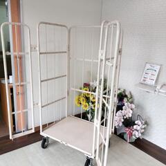 カゴ車(白)　内寸法H145cm×W80cm×D63cmの画像