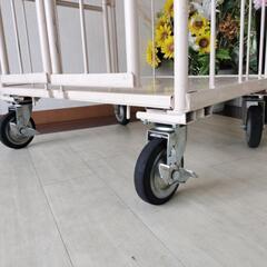 カゴ車(白)　内寸法H145cm×W80cm×D63cmの画像