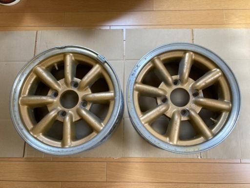 ワタナベ　アルミホイール　B14-6J  旧車　当時物　昭和　4穴　8スポーク