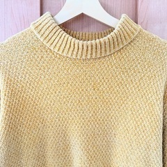 【お取り引き中】サマンサモスモスブルー 長袖ニット イエロー ゆったりの画像