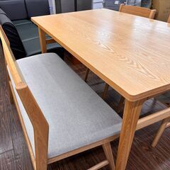 札幌 東区 unico/ウニコ SIGNE/シグネ ダイニング４点セット ナチュラル ベージュ 140×80×73cm 北欧スタイル ベンチ チェア 角が丸い リビング家具 札幌 東区 unico/ウニコ SIGNE/シグネ ダイニング4点セット