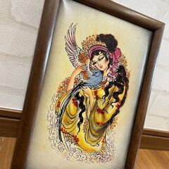 ペルシャ絵画 イスラム美術 レザーペイント 壁掛インテリア