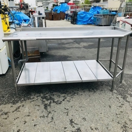 ⭐️お値下げ❗️業務用⭐️14 ステンレス　作業台　排水付き　厨房　キッチン　店舗