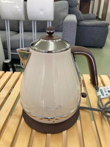 【リサイクルショップ　ピカソ　小松原】De'Longhi (デロンギ) ステンレス 1.0電気ケトル アイコナ・ヴィンテージ KBOV1200J-GR★0951★