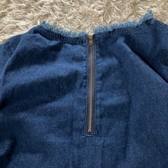 doidoiデニム生地フリンジ付きトップス2枚セットの画像