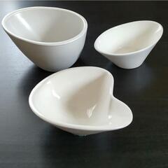 【中古】陶器製  器  小物入れ  白  【3点セット】生活雑貨 食器