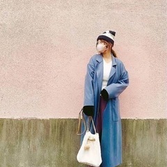 【お話中】レディース　コート　ダスティブルー　ノーブランド　サイズM 美品の画像