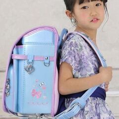 【新品】大人気 女の子ランドセル リボンモデル 高級 パール生地 6年保証 全国送料無料 スクールバック 小学生通学カバン ライトブルー②の画像
