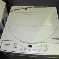 229【2021年製】6.0kg  洗濯機  穴なし槽  シャープ