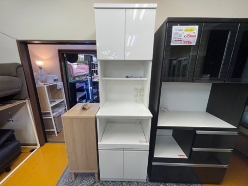 【リサイクルサービス八光】幅60㎝　ニトリ　キッチンボード(レジューム 60TF-H WH/60TH WH)