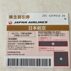 JAL株主割引券　・割引券 