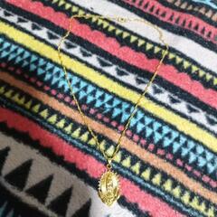 j→→→m31-1★黄金コイン マリア聖母像 ダイヤモンドK18GFゴールドネックレス誕生日プレゼント信仰旅行夏海祭花火ギフト国内発送の画像