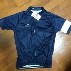 決まりました、新品未使用  X-TIGERサイクルジャージ　Lサイズ　紺/ネイビーの画像