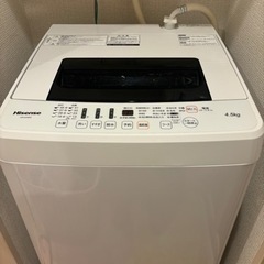 Hisense ハイセンス 洗濯機 4.5キロ 2019年製 HW-E4502