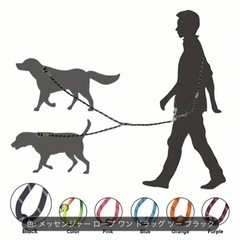 ハンズフリー　2匹用リード　犬の画像