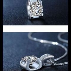 ≒j→→→m10-19-ブリリアントカット大粒ダイヤモンドＣＺスクエアラウンドパヴェペンダントネックレスの画像