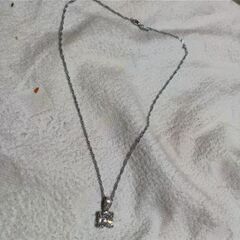 ≒j→→→m10-19-ブリリアントカット大粒ダイヤモンドＣＺスクエアラウンドパヴェペンダントネックレスの画像