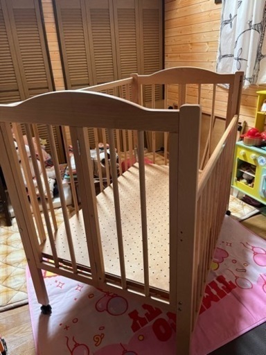 石崎家具 ベビーベッド 
ワンタッチハイベッド