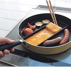 アーネスト フライパン (センターエッグ トリプルパン) IH対応 3種類のおかずを同時に作れる たまごやき 汁物も (時短調理) 大手飲食店愛用ブランド イエローA-76728 美品の画像