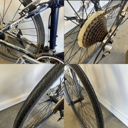 586(コ)□岐阜発　△ GIANT / ジャイアント / クロスバイク / 3×8段変速 / 色塗り / サドル破れあり / 走行確認 / 現状品　R6.6/4□