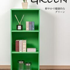 【新品／未開封品】3段ボックス　グリーン＆ブルー　2台セット　２色セット　カラーボックスの画像