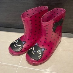 子供用長靴　16〜17cm 猫　水玉の画像