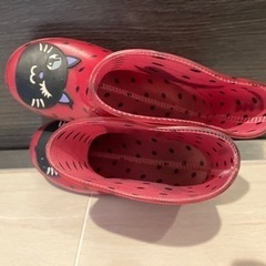 子供用長靴　16〜17cm 猫　水玉の画像