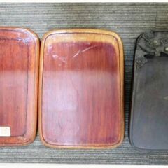 端渓硯　麻子杭　木製ケース付き　すずり　習字道具　大型　書道具　...